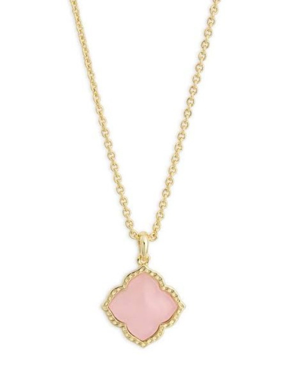 Kendra Scott “Mallory” Rose Quartz Pendant in Gold